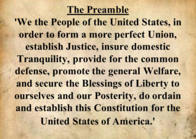 This is a picture of the constitution's preamble at the Veterans Wall of Honor in Bella Vista, AR.