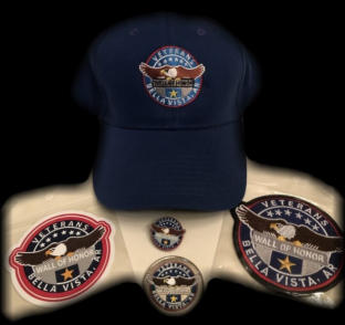 This is a picture of the merchandise available at the Veterans Wall of Honor in Bella Vista, AR.