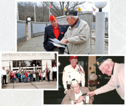 This is a picture of a tour that is offered at the Veterans Wall of Honor in Bella Vista, AR.