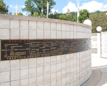 This is a picture of the historic flags at the Veterans Wall of Honor in Bella Vista, AR.